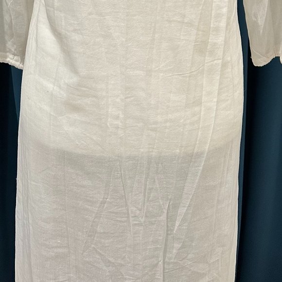 JO NO FUI Beige/off-white Rhinestone Cotton Dress - Picture 9 of 9